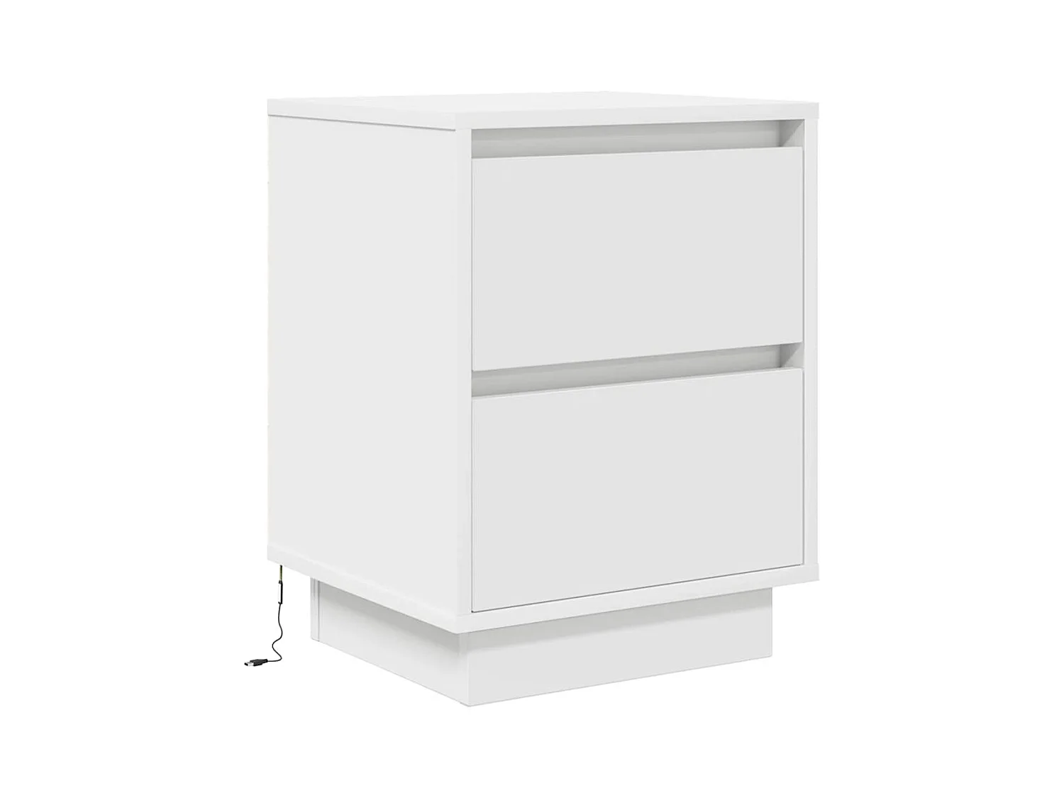 Nachtkastje met LED-verlichting wit 38x34x50 cm