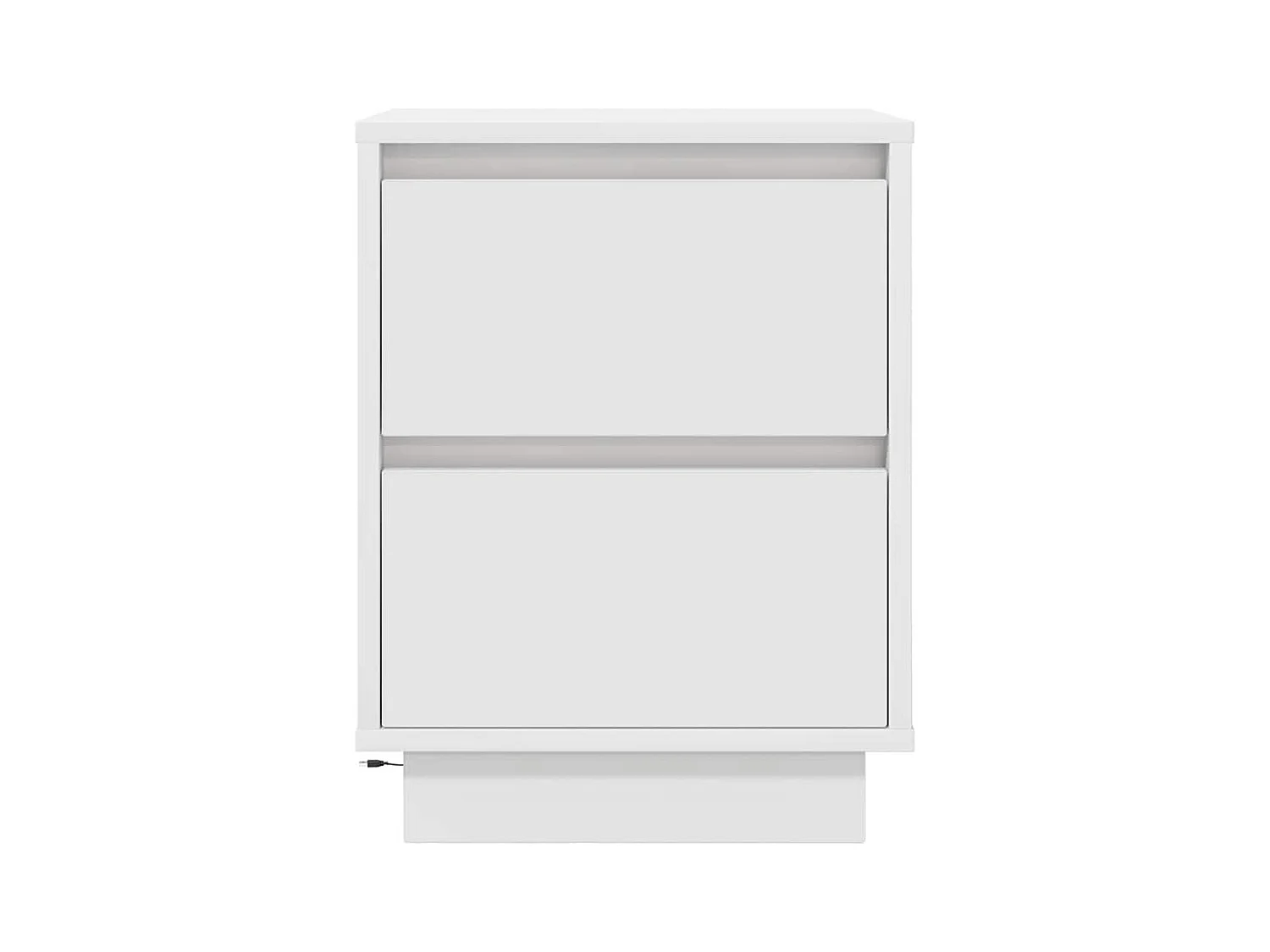 Nachtkastje met LED-verlichting wit 38x34x50 cm