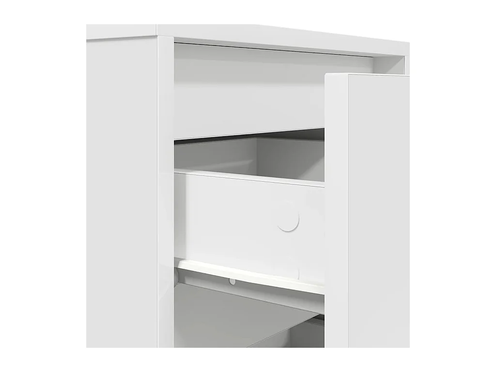 Nachtkastje met LED-verlichting wit 38x34x50 cm