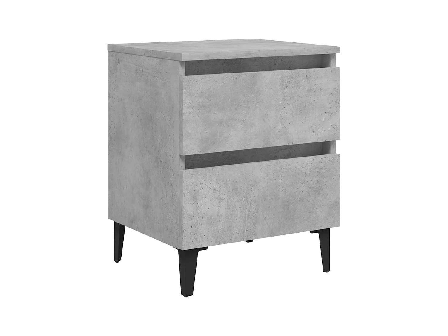 Mesita de noche de madera de ingeniería gris hormigón 40x35x50 cm