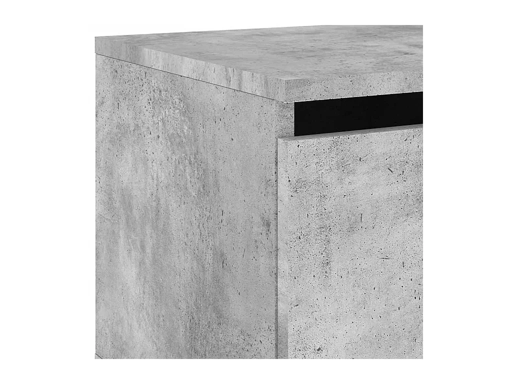 Table de chevet murale avec lumières LED gris béton