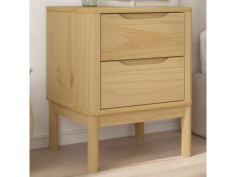 Comodino FLORO marrone cerato 45x39x57cm legno massello di pino