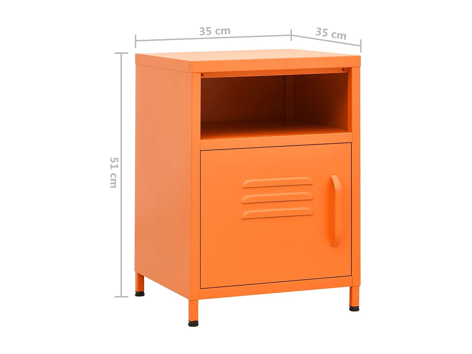 Oranger Nachttisch 35x35x51 cm Stahl