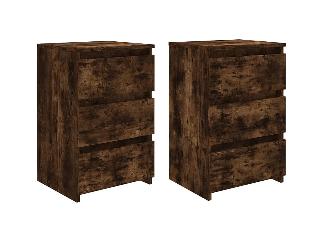 Tables de chevet 2pcs Chêne fumé 40x35x62,5cm Bois d'ingénierie