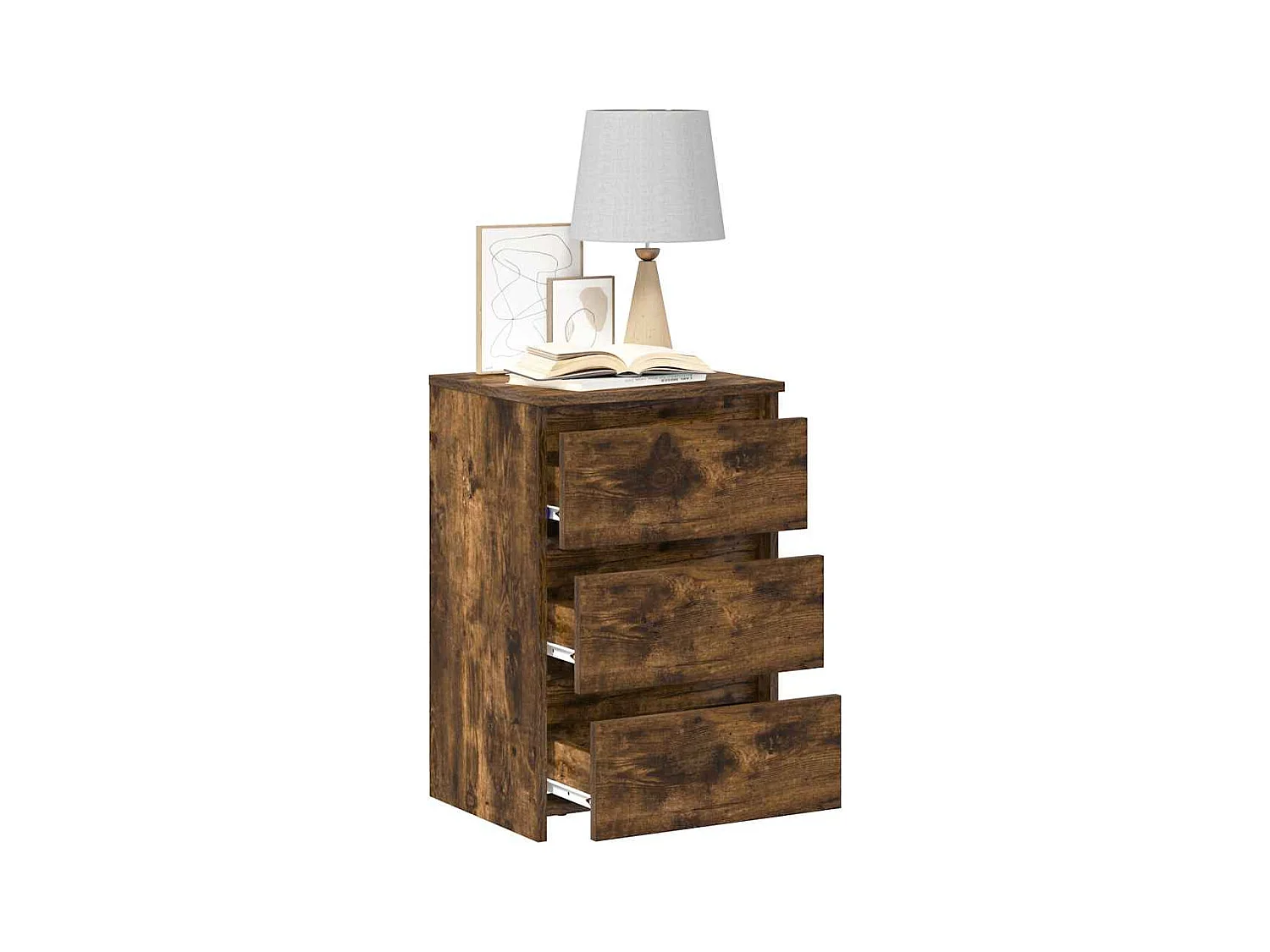 Tables de chevet 2pcs Chêne fumé 40x35x62,5cm Bois d'ingénierie