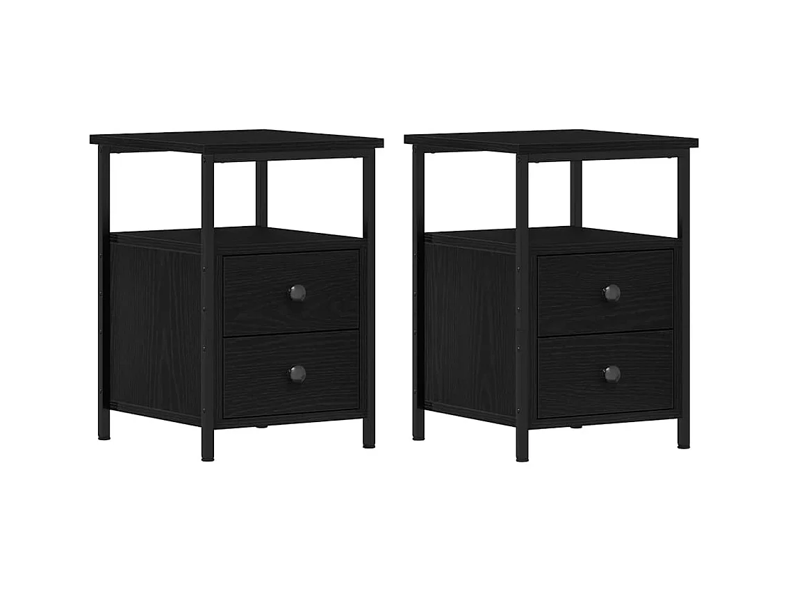 Tables de chevet 2 pièces Chêne noir 34 x 35,5 x 50 cm Bois d'ingénierie