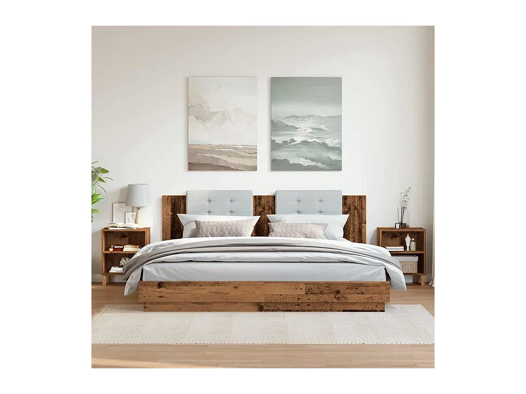 Tables de chevet 2 pcs vieux bois 40x30x50 cm bois d’ingénierie