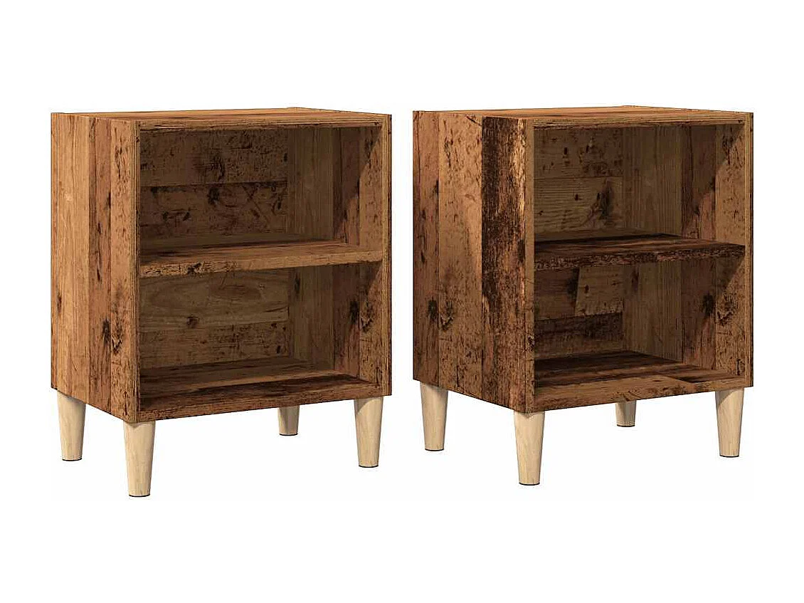 Mesitas de noche 2 piezas madera vieja 40x30x50 cm madera de ingeniería