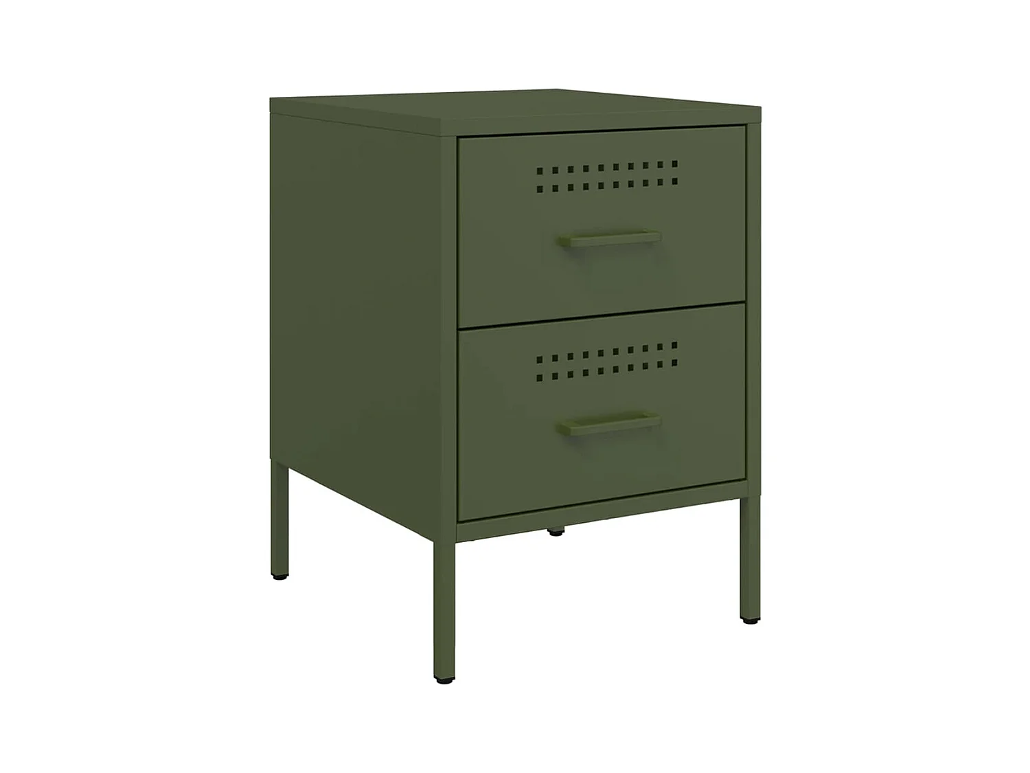 Tables de chevet 2 pcs vert olive 36x39x50,5 cm acier