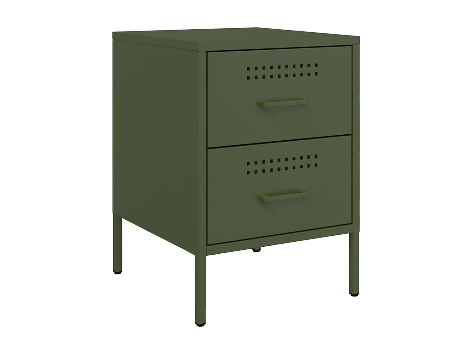 Tables de chevet 2 pcs vert olive 36x39x50,5 cm acier