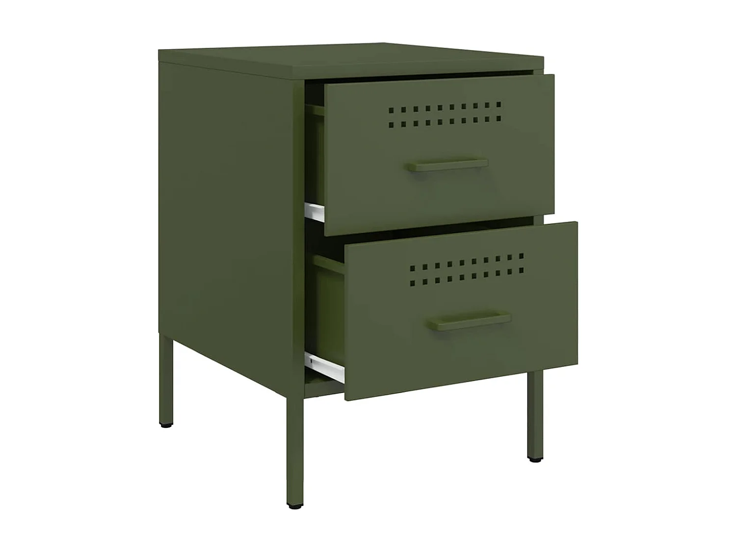 Tables de chevet 2 pcs vert olive 36x39x50,5 cm acier