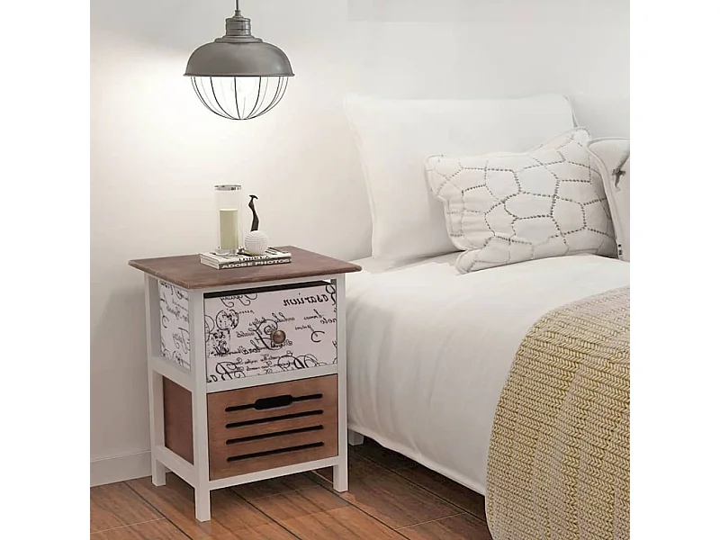 Comodino 2 pezzi, legno