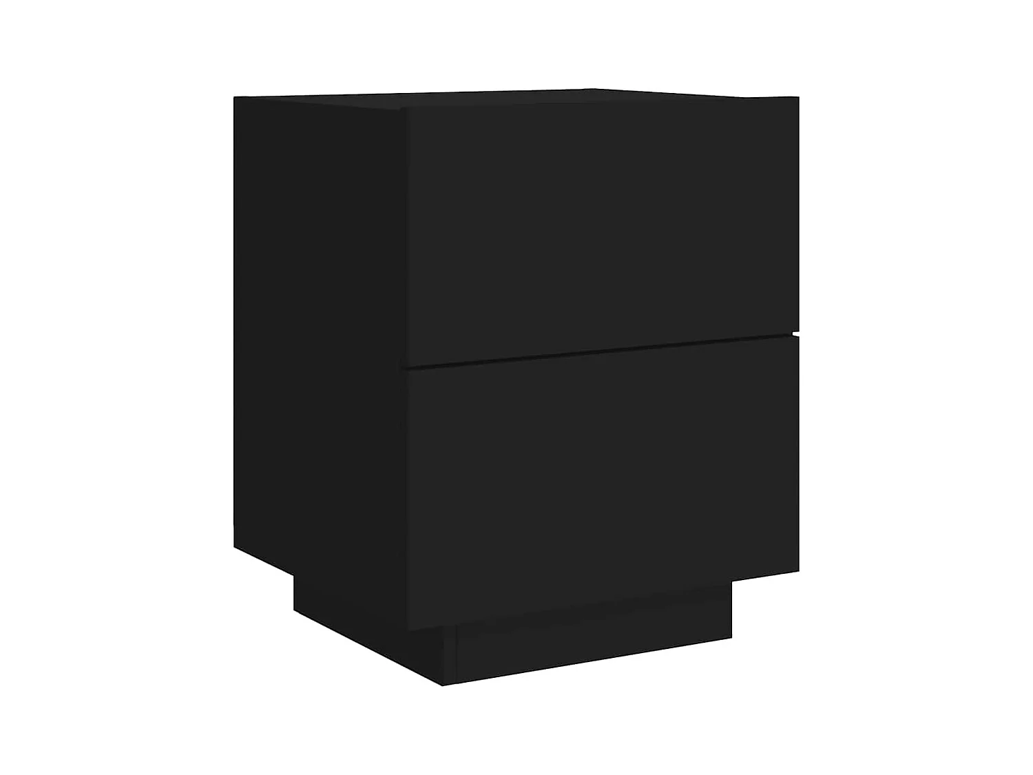 Armoire de chevet avec lumières LED noir bois d'ingénierie