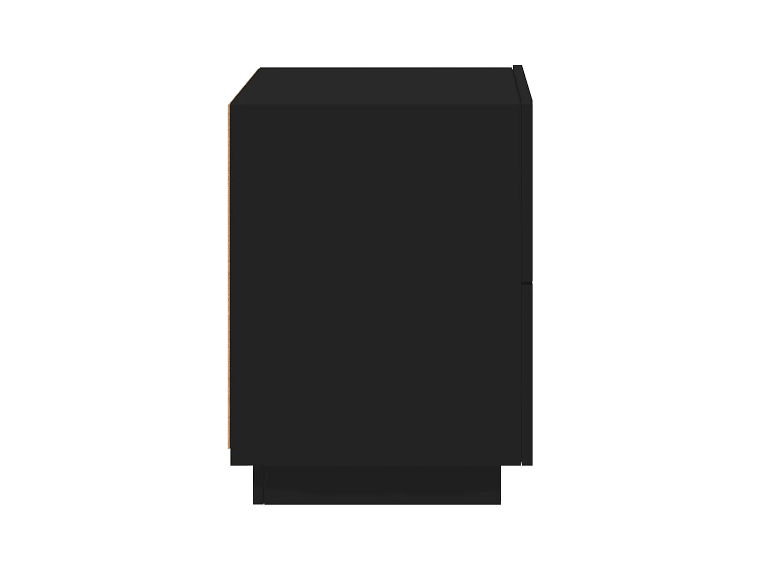 Comodino con luci a LED in legno ingegnerizzato nero