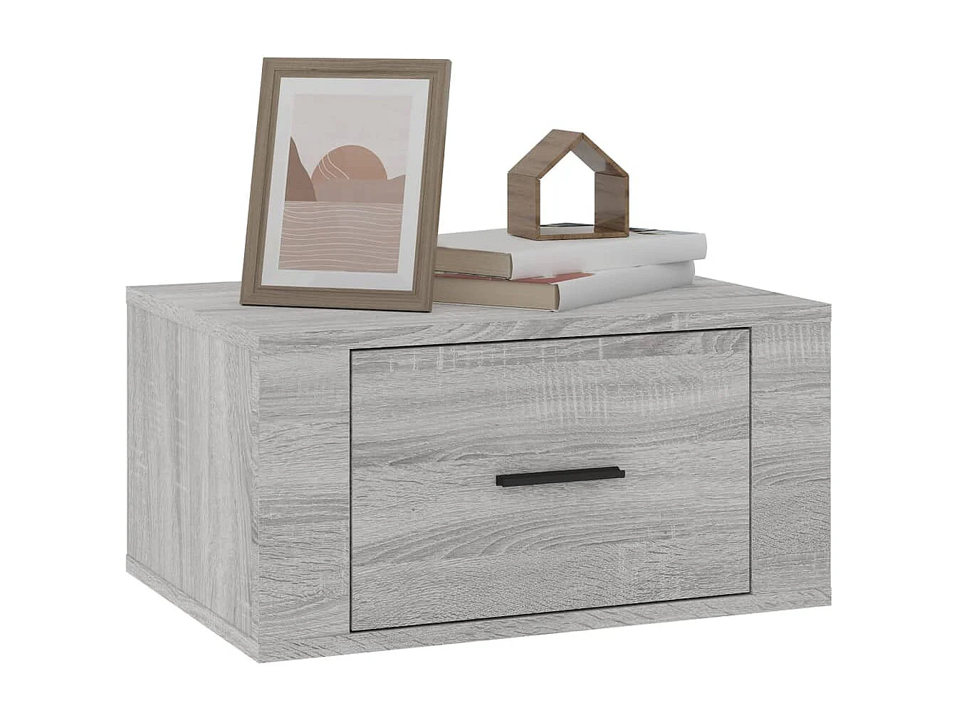 Comodino da parete grigio Sonoma 50x36x25 cm