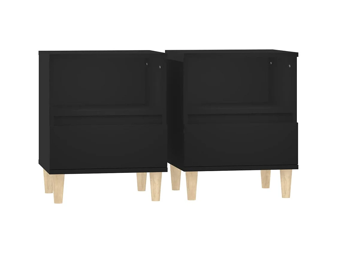 Tables de chevet 2 pcs Noir 40x35x50 cm