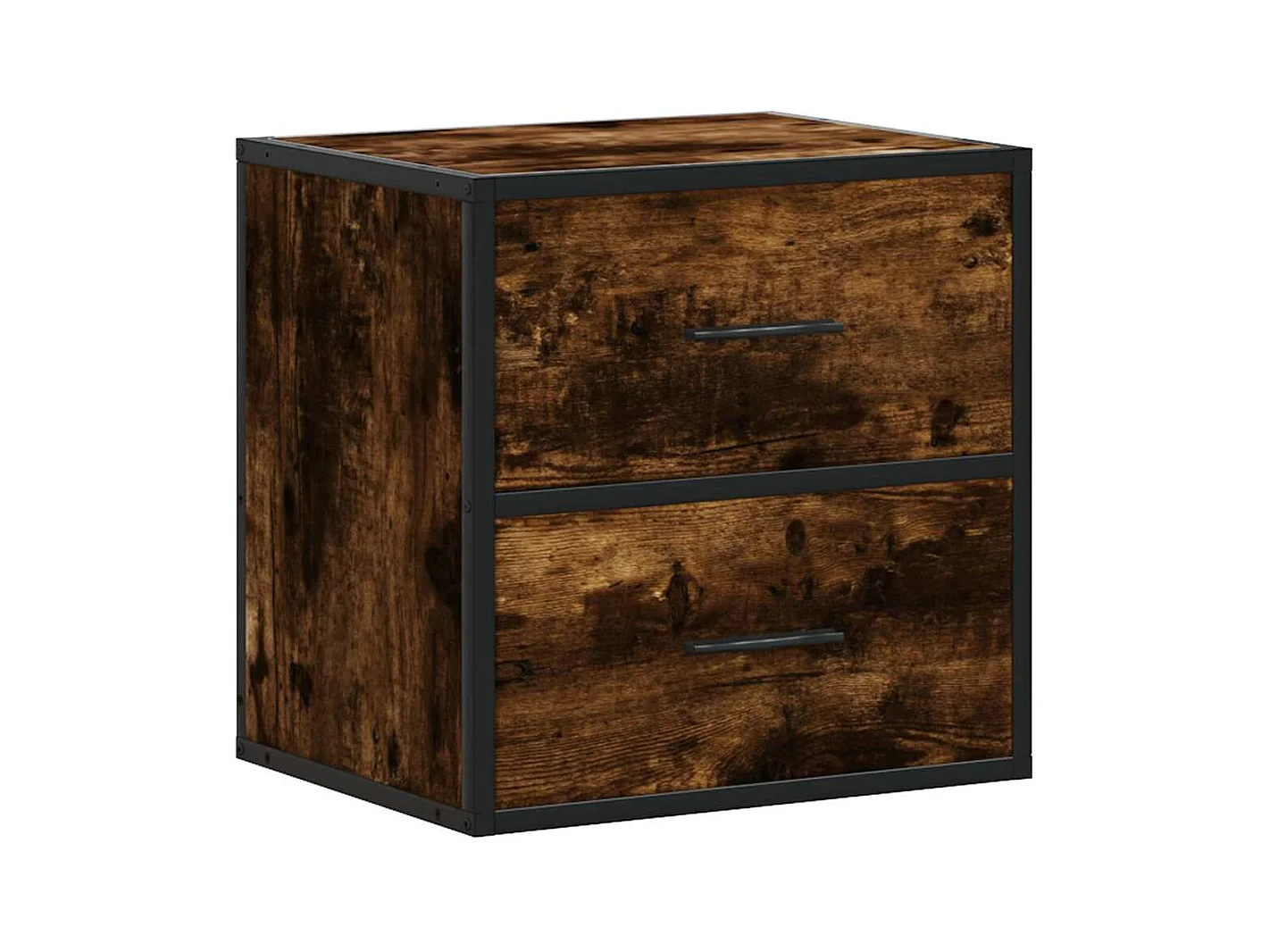 Gerookt eikenhouten wandnachtkastje 40x31x39,5 cm