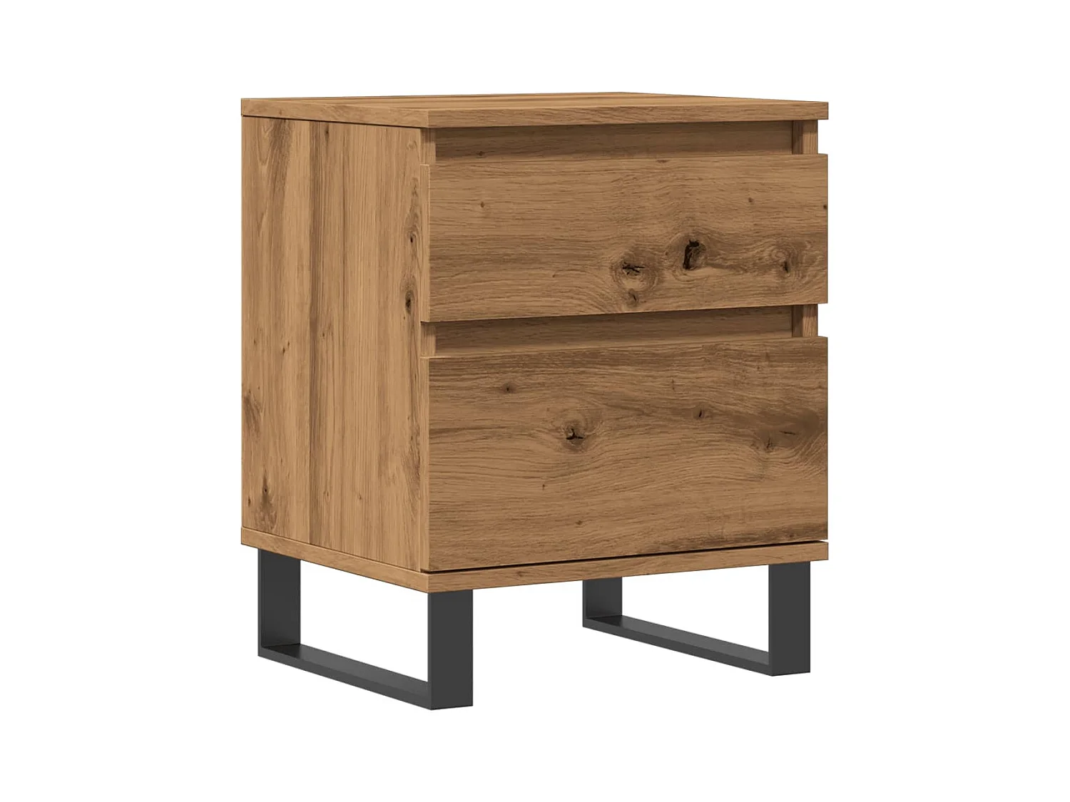 Comodino in rovere artigianale 40x35x50 cm in legno ingegnerizzato