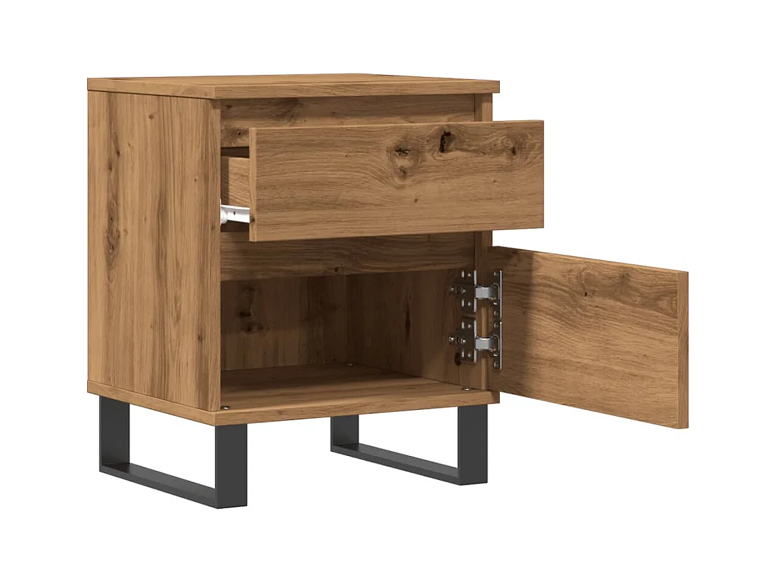 Comodino in rovere artigianale 40x35x50 cm in legno ingegnerizzato