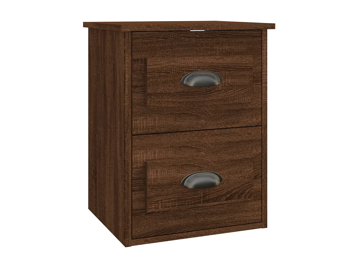 Comodino da parete in rovere marrone 41,5x36x53 cm