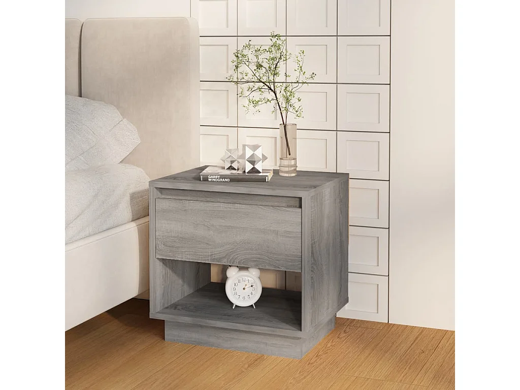 Comodini 2 pezzi Sonoma grigio 45x34x44cm Legno ingegnerizzato