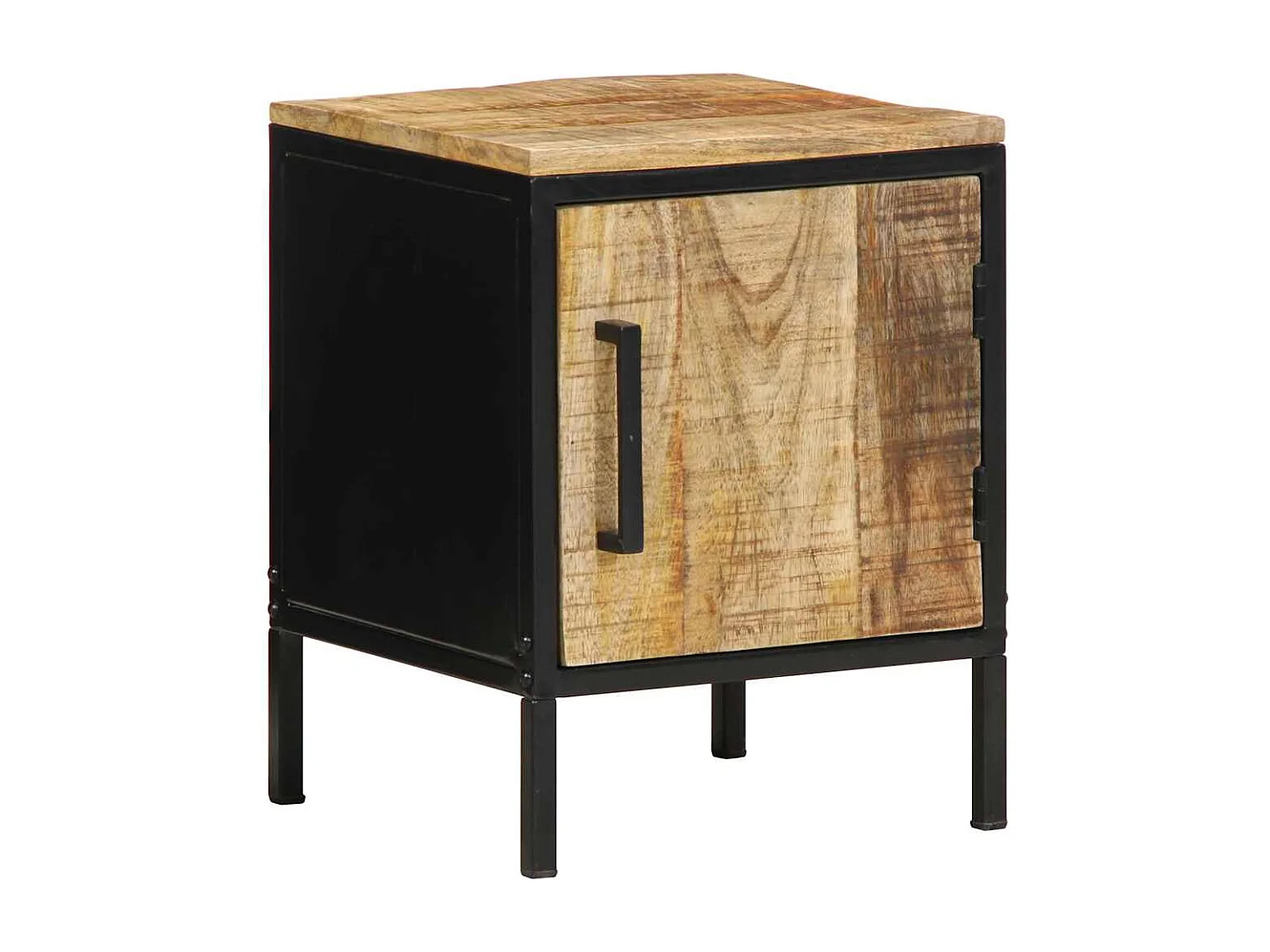 Table de nuit 30 x 30 x 40 cm en bois d'acacia brut