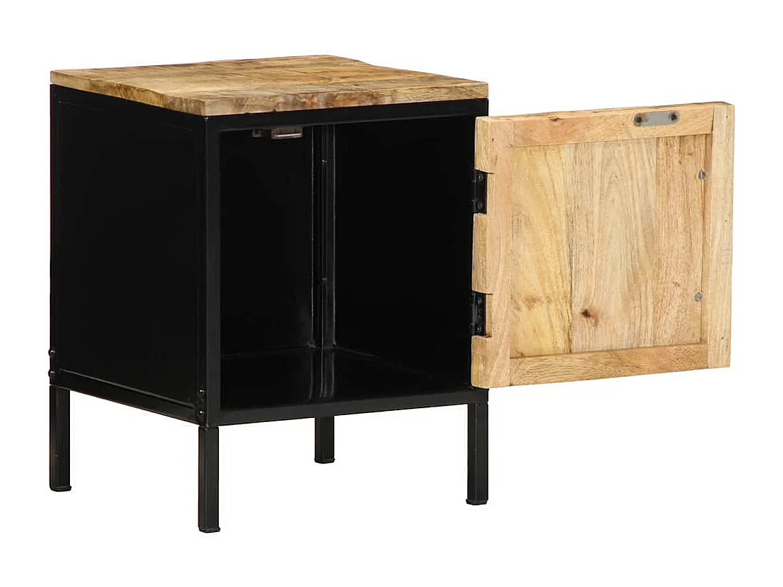 Table de nuit 30 x 30 x 40 cm en bois d'acacia brut