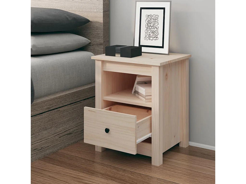Comodino 40x35x49 cm Legno massello di pino