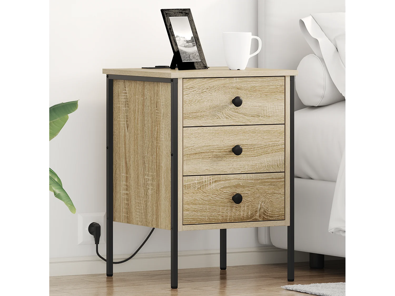 Cabinet de chevet avec tiroir Chêne sonoma 42 x 41 x 61 cm