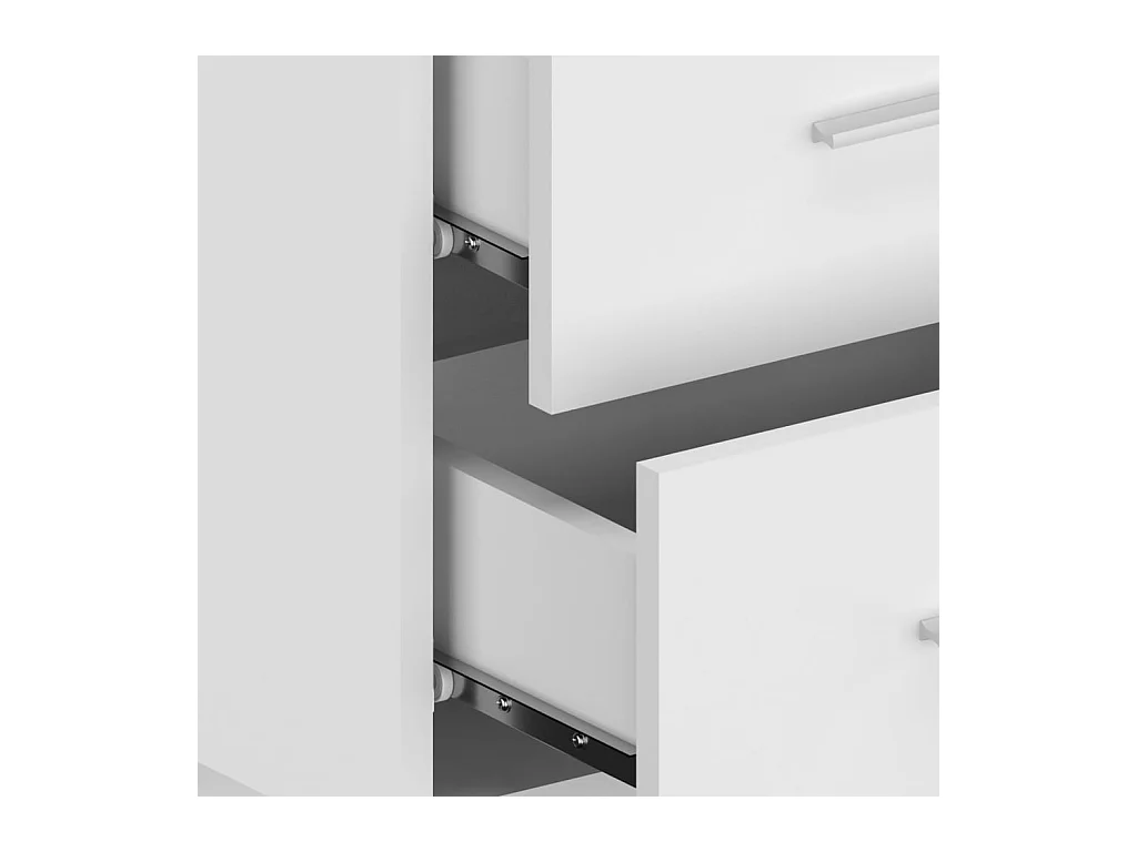 Comodino da parete in bianco lucido