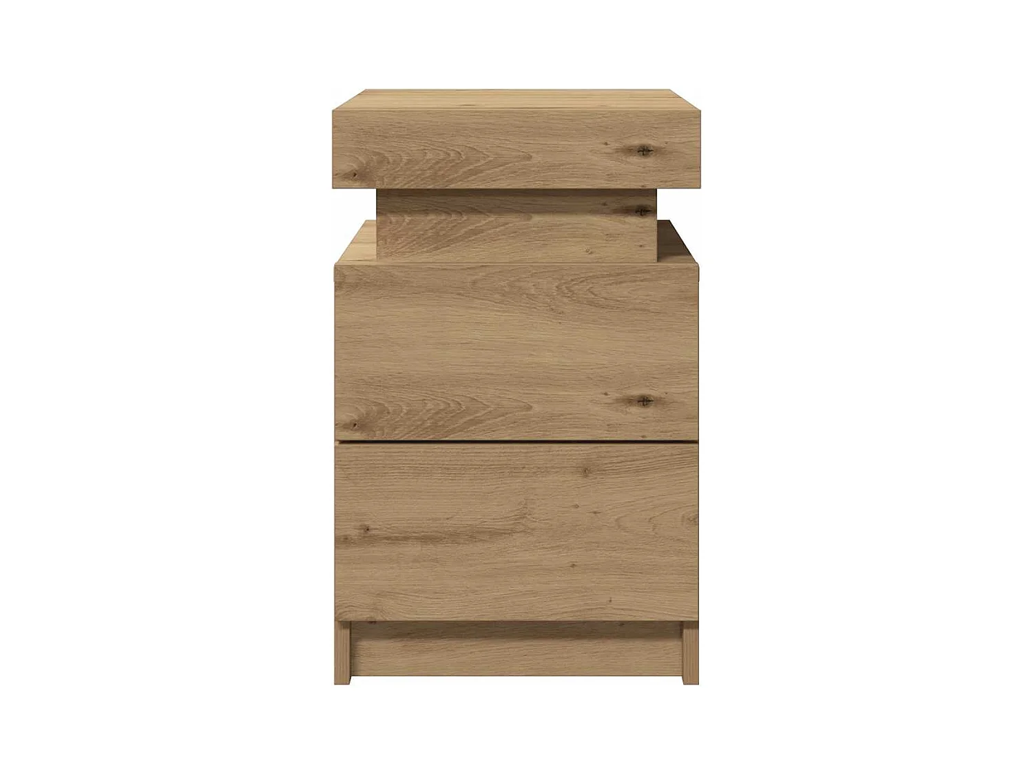 Table de chevet avec LED chêne artisanal bois d'ingénierie