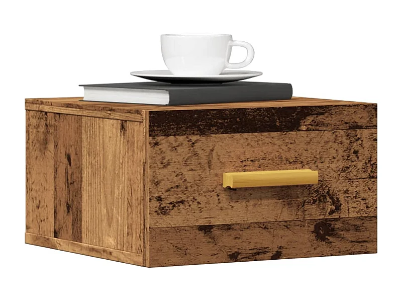 Tables de chevet murales 2 pcs vieux bois 35x35x20 cm