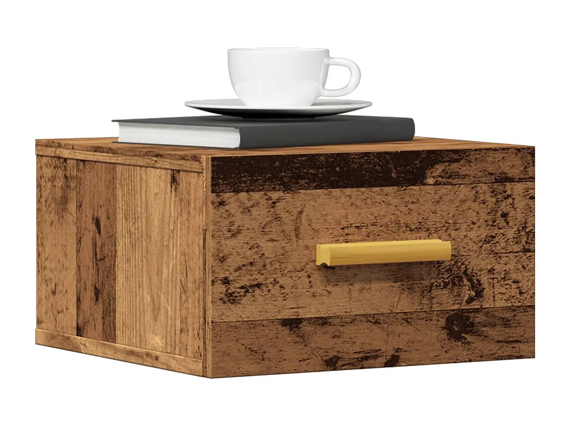 Tables de chevet murales 2 pcs vieux bois 35x35x20 cm