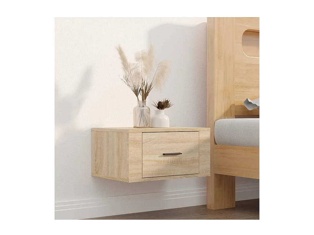 Tables de chevet murales 2 pcs Chêne sonoma 50x36x25 cm