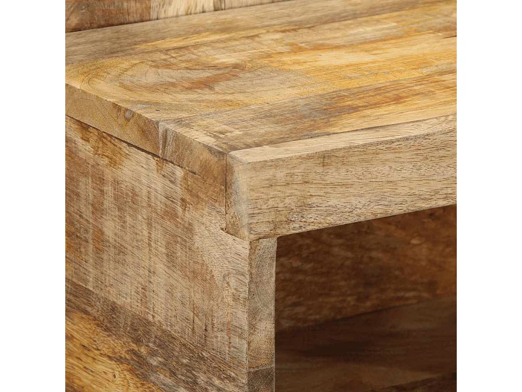 Table de chevet 50x27x50 cm bois massif de manguier brut