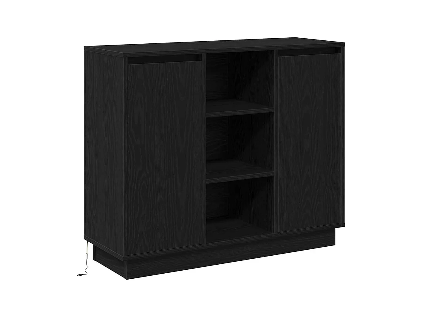 Buffet avec LED Chêne Noir 90x32x75 cm Bois d'ingénierie