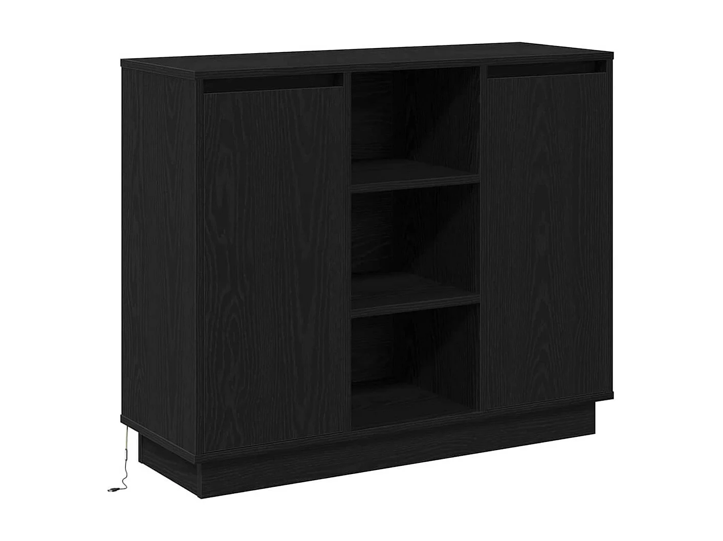 Buffet avec LED Chêne Noir 90x32x75 cm Bois d'ingénierie