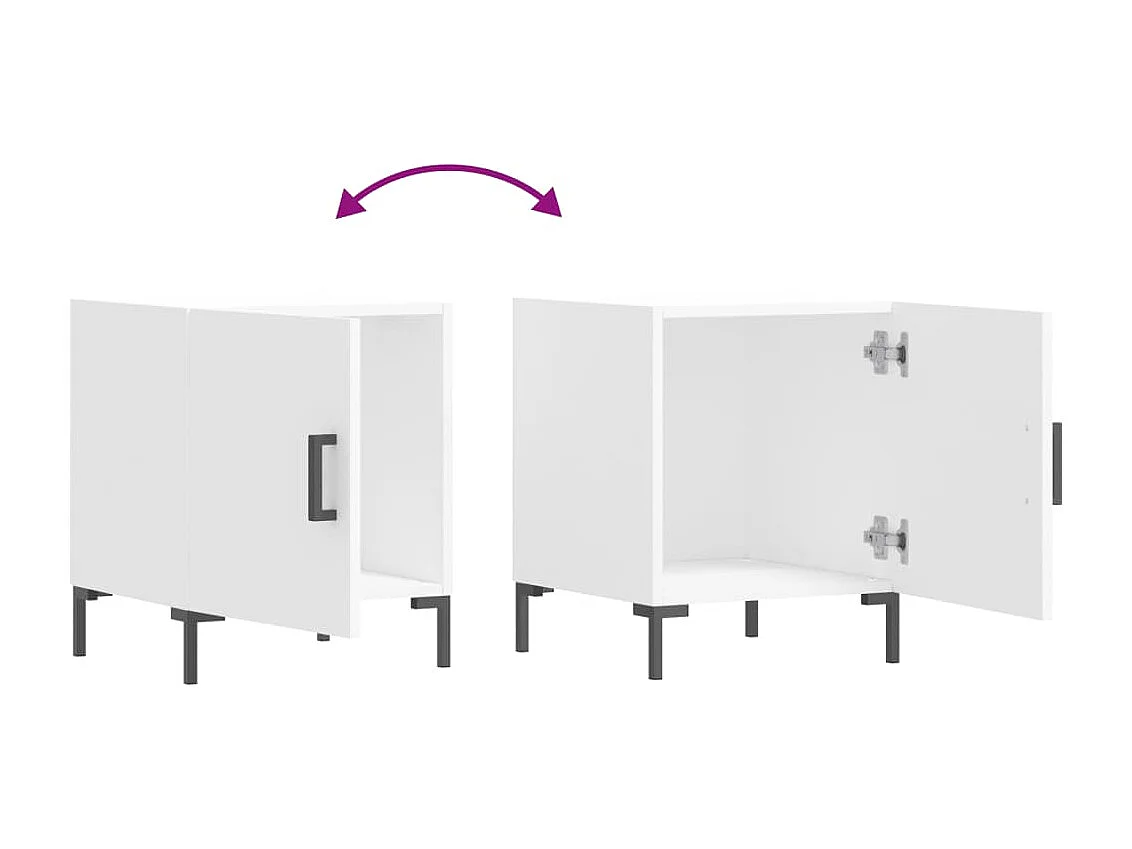 Tables de chevet 2 pcs blanc 40x40x50 cm bois d’ingénierie