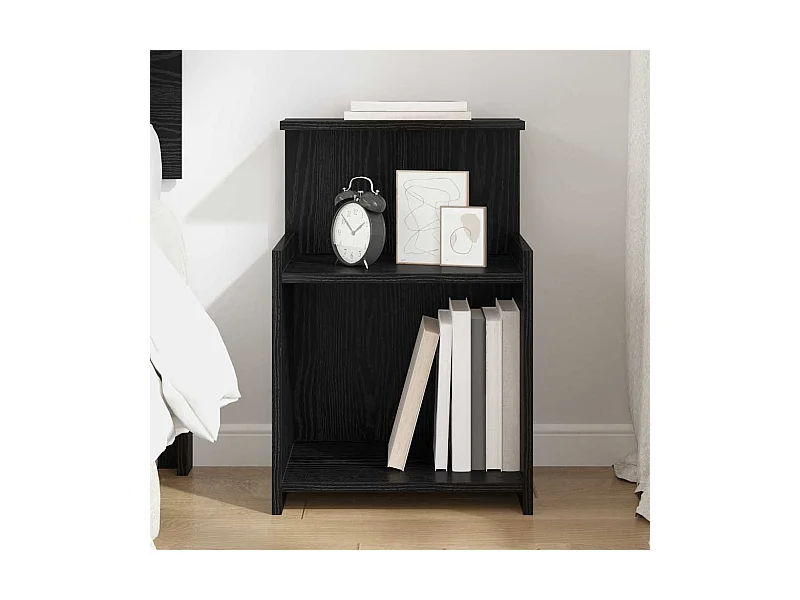 Comodino in rovere nero - 40 x 35 x 60 cm - Legno ingegnerizzato