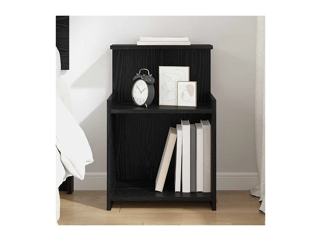 Meuble de nuit en chêne noir - 40 x 35 x 60 cm - Bois d'ingénierie