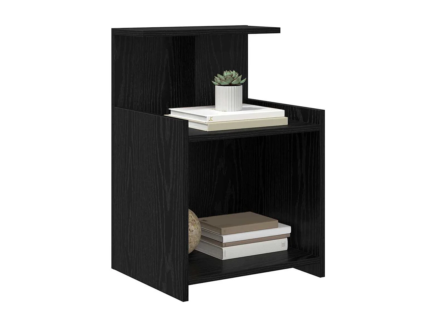 Meuble de nuit en chêne noir - 40 x 35 x 60 cm - Bois d'ingénierie