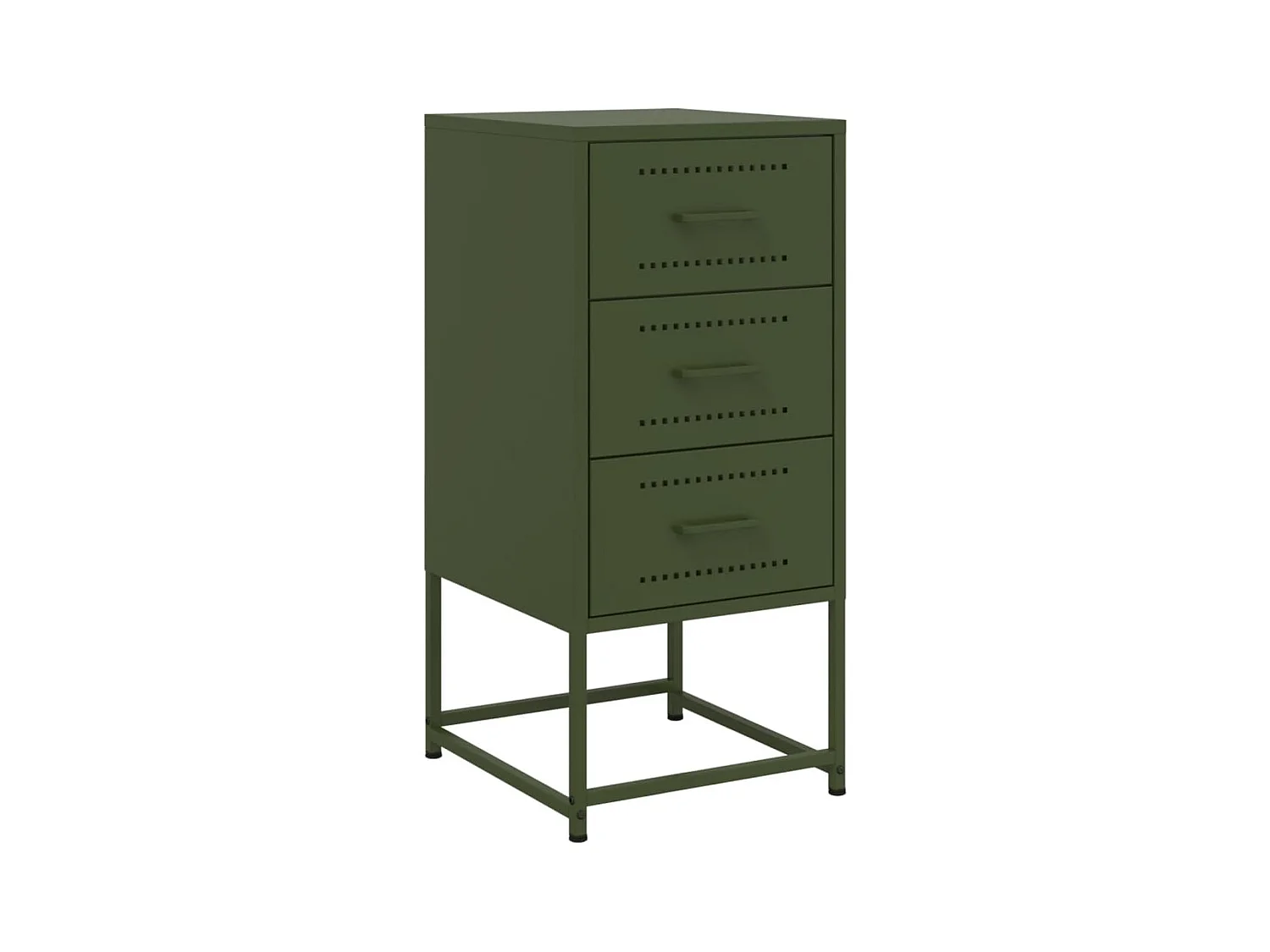 Tables de chevet 2 pcs vert olive 36x39x78 cm acier