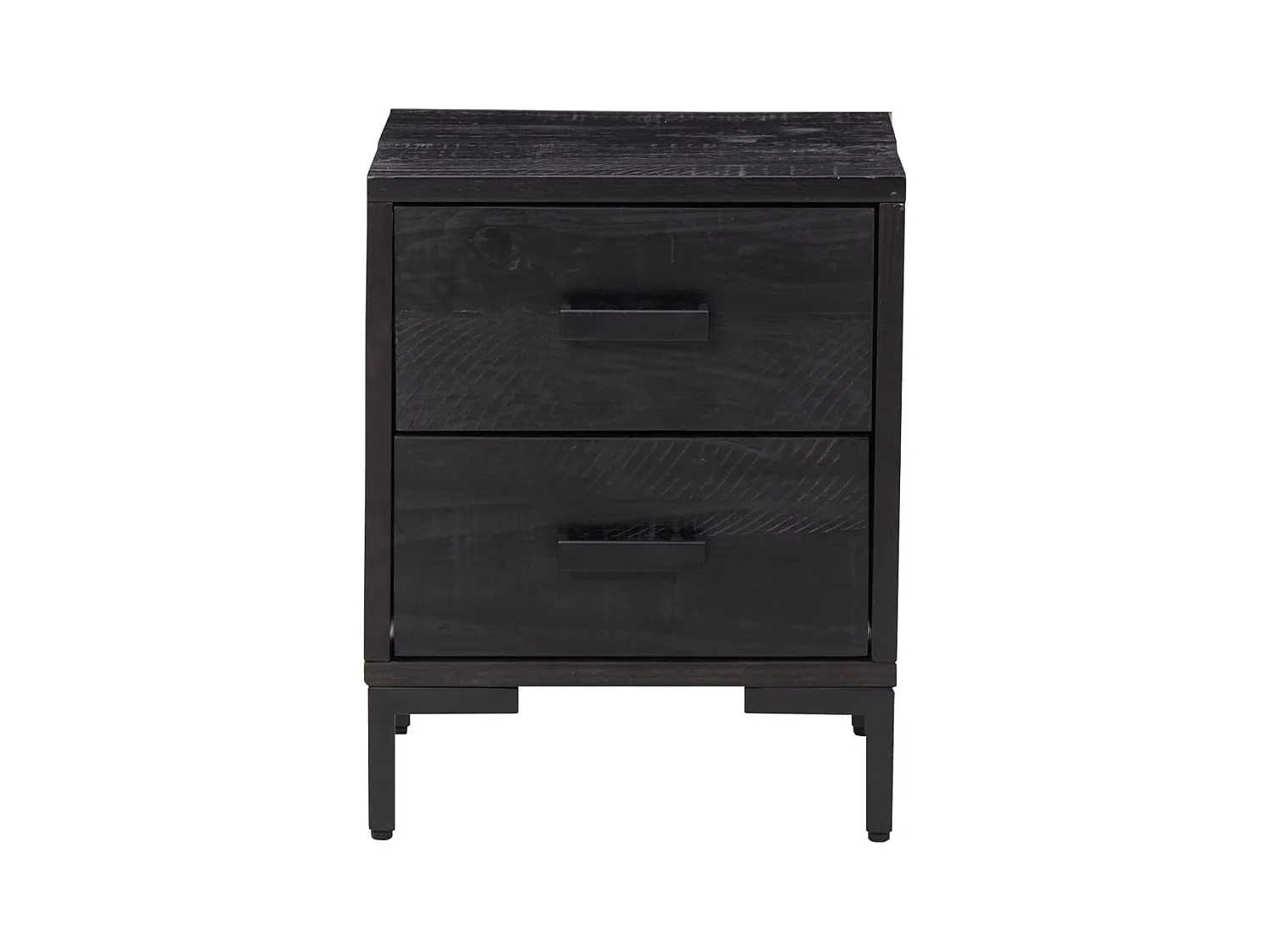 Table de chevet Noir 36x30x45 cm Bois de pin massif