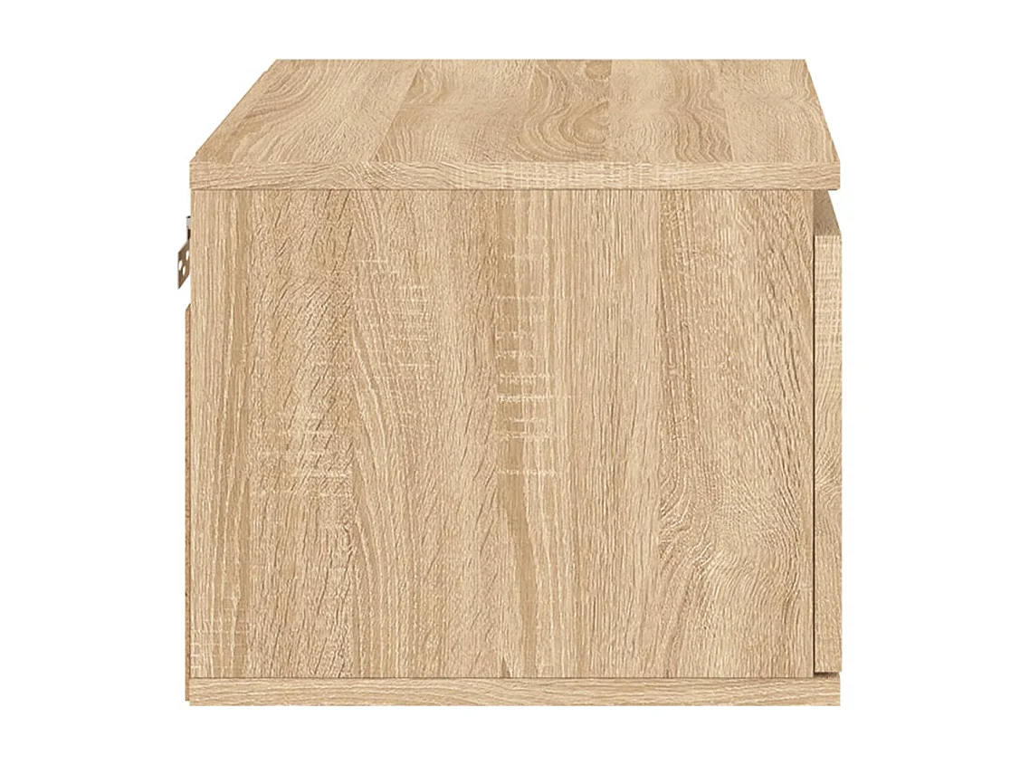 Mesitas de noche de pared con luces LED 2 piezas roble sonoma