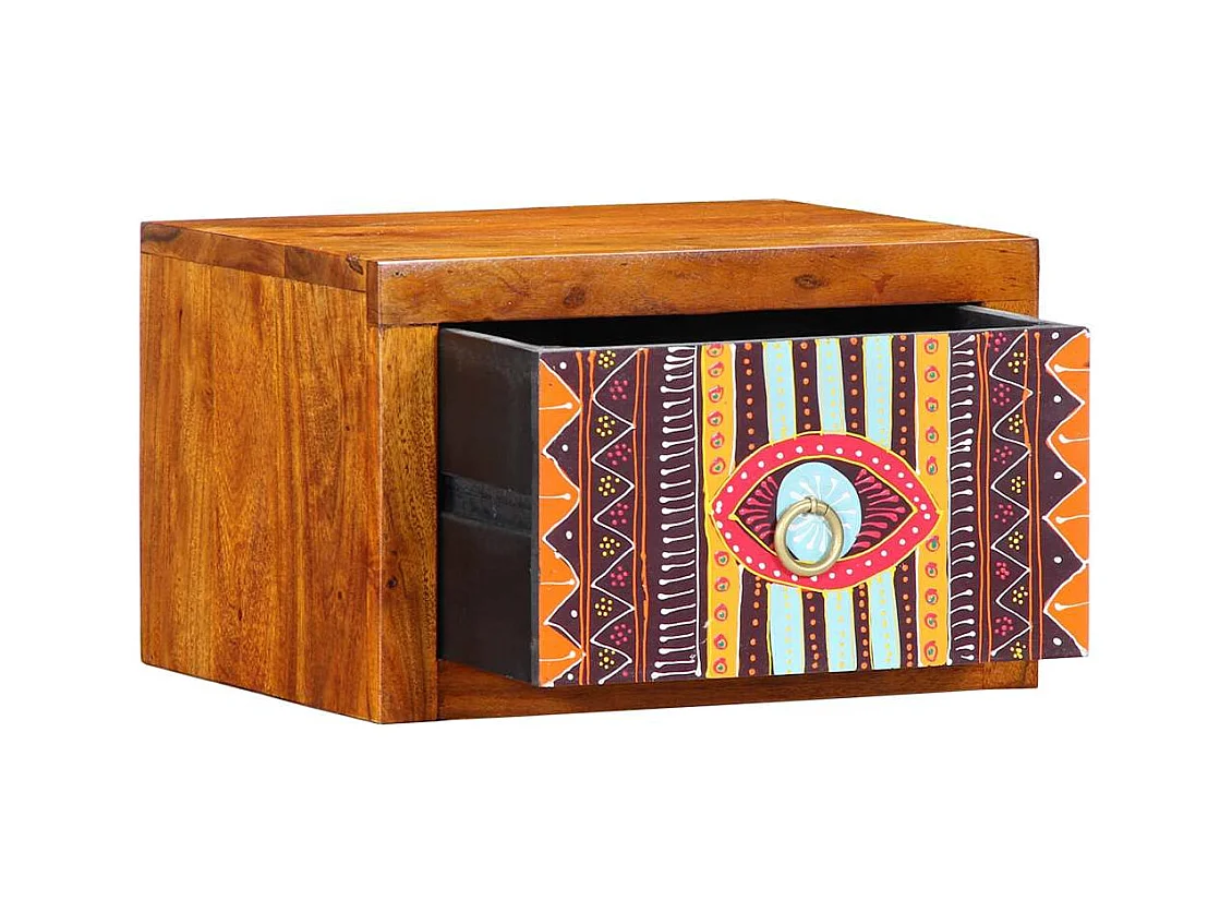 Tables de nuit 2 pièces 35 x 30 x 22 cm en bois massif d'acacia