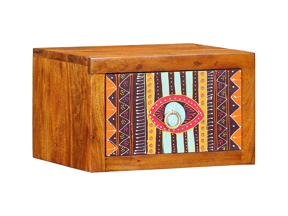 Tables de nuit 2 pièces 35 x 30 x 22 cm en bois massif d'acacia