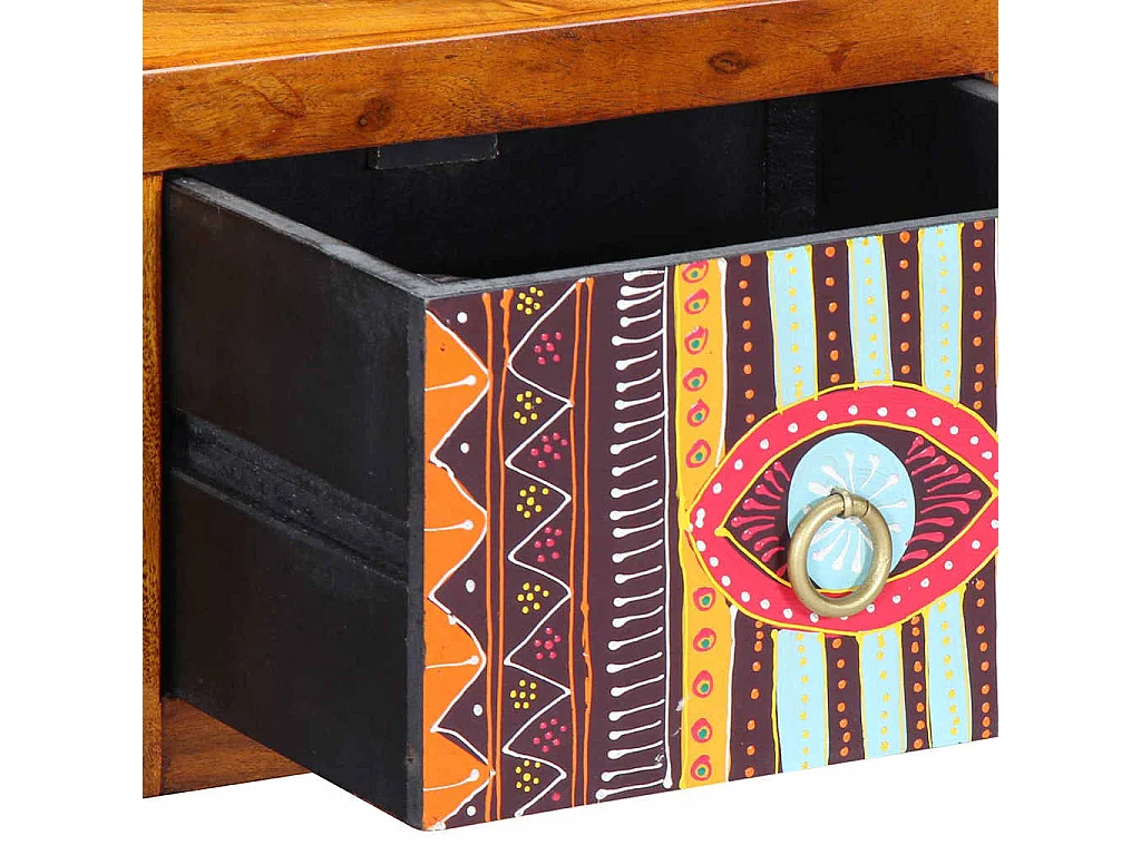 Tables de nuit 2 pièces 35 x 30 x 22 cm en bois massif d'acacia