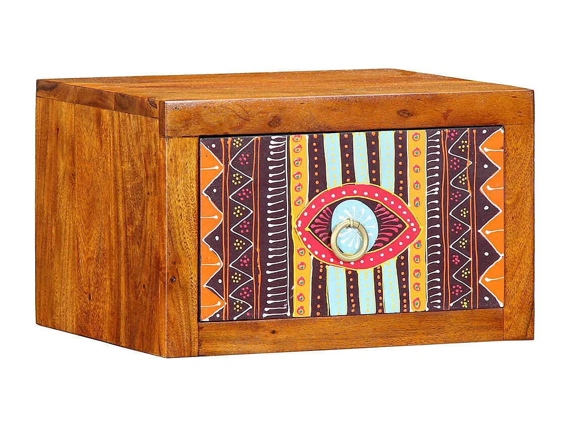 Tables de nuit 2 pièces 35 x 30 x 22 cm en bois massif d'acacia