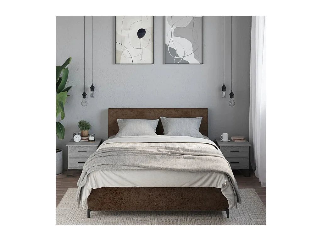 Comodini 2 pezzi grigio sonoma 40x41x40cm in legno ingegnerizzato