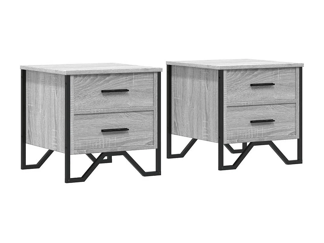 Tables de chevet 2 pcs sonoma gris 40x41x40cm bois d'ingénierie